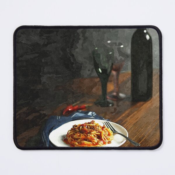 Item preview, Pasta and wine. Digital watercolor painting designed and sold by Vivid Studio.