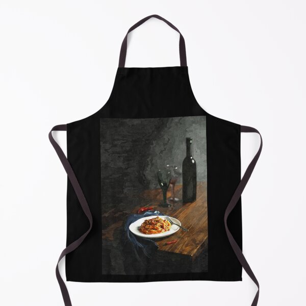 Item preview, Pasta and wine. Digital watercolor painting designed and sold by Vivid Studio.