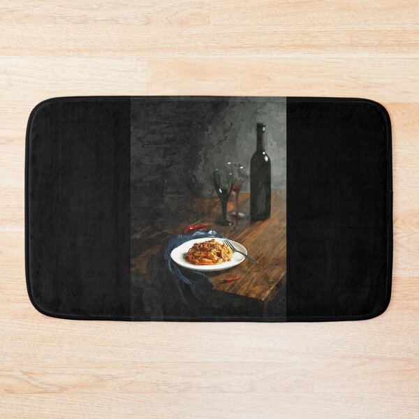 Item preview, Pasta and wine. Digital watercolor painting designed and sold by Vivid Studio.