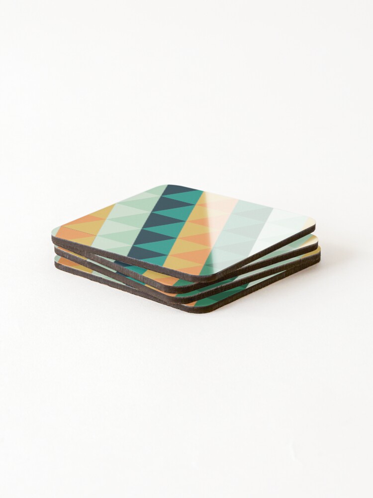 Thumbnail 4 of 5, Coasters (Set of 4), Colorful Triangle Pattern designed and sold by FridPix.