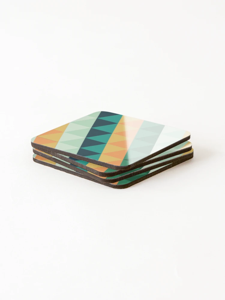 Thumbnail 4 of 5, Coasters (Set of 4), Colorful Triangle Pattern designed and sold by FridPix.