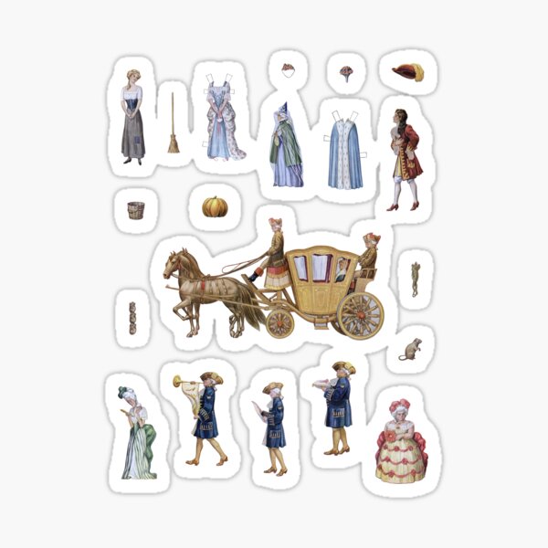 Item preview, Vintage Cinderella Paper Dolls designed and sold by RedCapeTales.