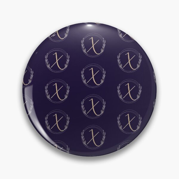 Item preview, Letter X - Gold Leaves blue - pattern designed and sold by Rionda.