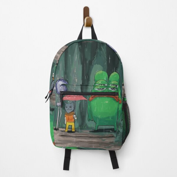 Item preview, sad PEPE the frog and cat in the rain designed and sold by VinBasis.