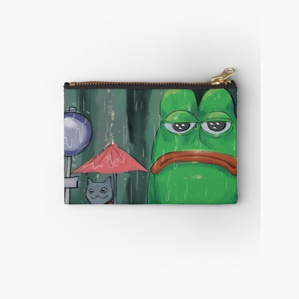 Item preview, sad PEPE the frog and cat in the rain designed and sold by VinBasis.