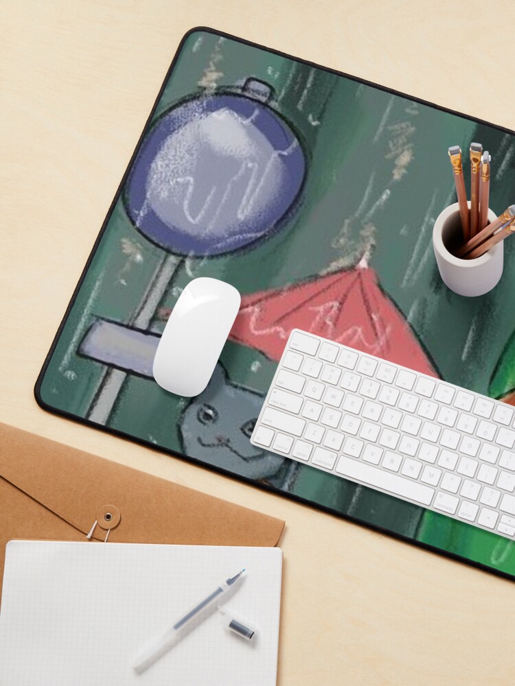 "sad PEPE the frog and cat in the rain" Mouse Pad by VinBasis Redbubble