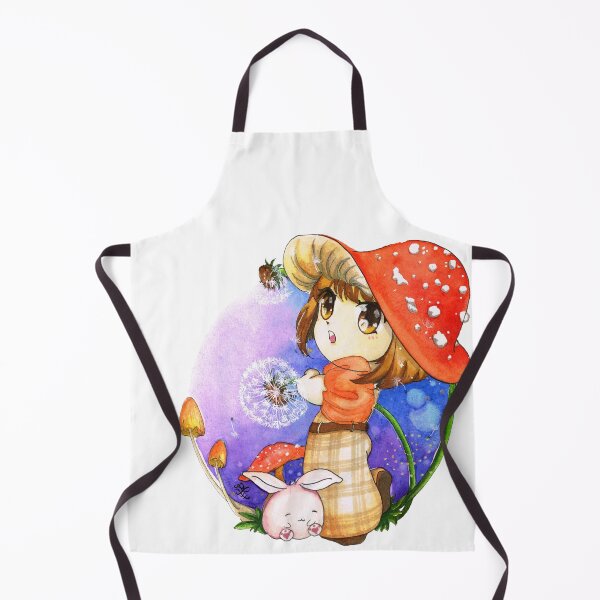 Item preview, Fairytale mushroom anime girl with chubby pet bunny designed and sold by Sophiberry X.