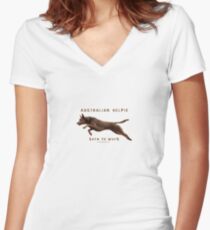 Australian Kelpie - born to work Women's Fitted V-Neck T-Shirt