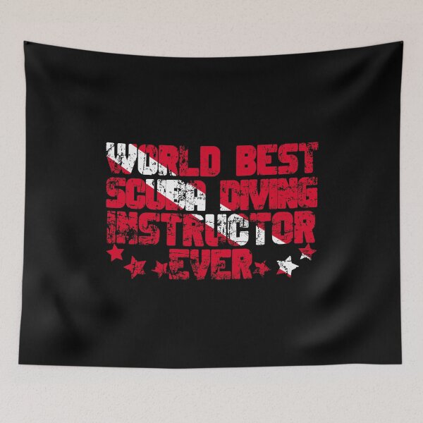 Item preview, World Best Scuba Diving Instructor Ever (vintage retro dive flag) designed and sold by StudioAquaLumos.