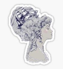 Marie Antoinette Rococo Ship hair Sticker