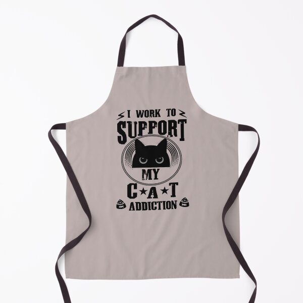 Item preview, I Work To Support My Cat Addiction Funny Cat Quote For Cat Mom Dad designed and sold by JooArtPrints ★★★★★.