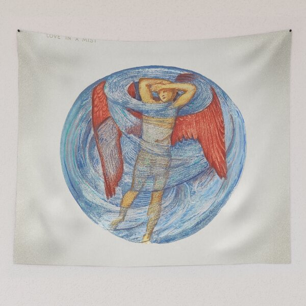 Item preview, Love In a Mist Sir Edward Burne Jones painting designed and sold by UsedToBeStatue.