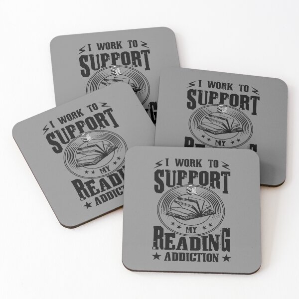 Item preview, I Work To Support My Reading Addiction Funny Reading Quote For Bookworms designed and sold by JooArtPrints  ★★★★★.
