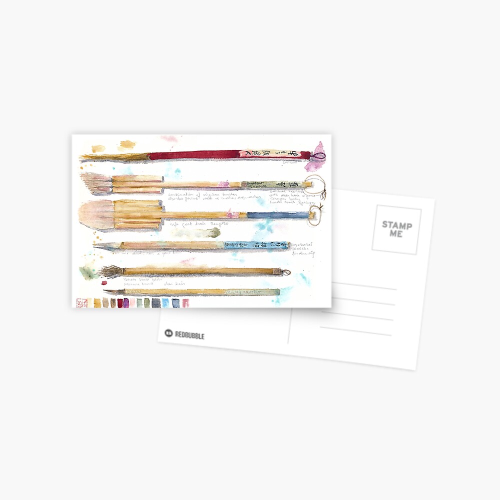 japanese watercolor brushes Poster for Sale by Barbaraluel