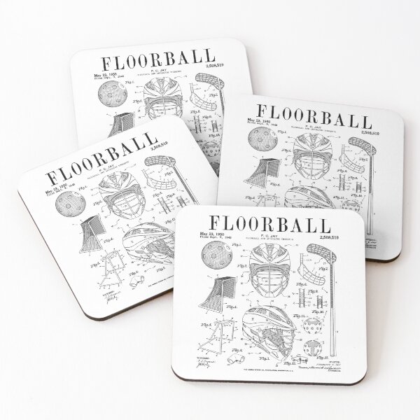 Item preview, Floorball Player Stick Goalie Sport Vintage Patent Print designed and sold by GrandeDuc.