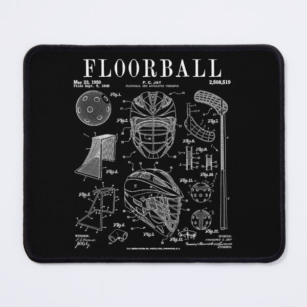 Item preview, Floorball Player Stick Goalie Sport Vintage Patent Print designed and sold by GrandeDuc.