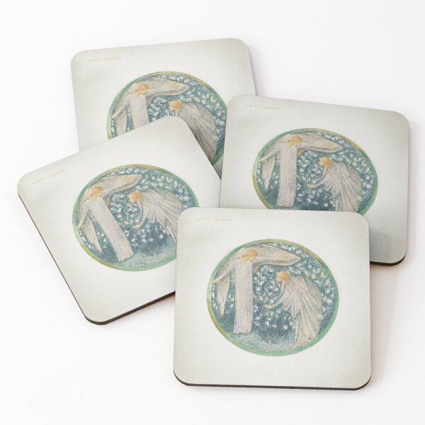 Item preview, White Garden Sir Edward Burne Jones painting designed and sold by UsedToBeStatue.