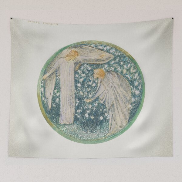 Item preview, White Garden Sir Edward Burne Jones painting designed and sold by UsedToBeStatue.