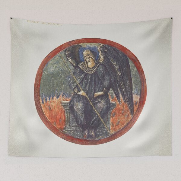 Item preview, Black Archangel Sir Edward Burne Jones painting designed and sold by UsedToBeStatue.