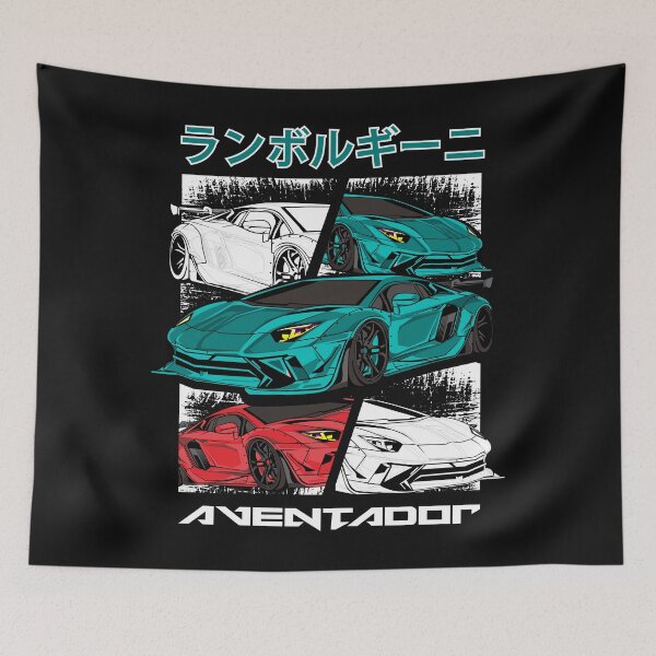 Item preview, Lamborghini Aventador SuperCar Racing Japan Style Blue  designed and sold by viralstudio.