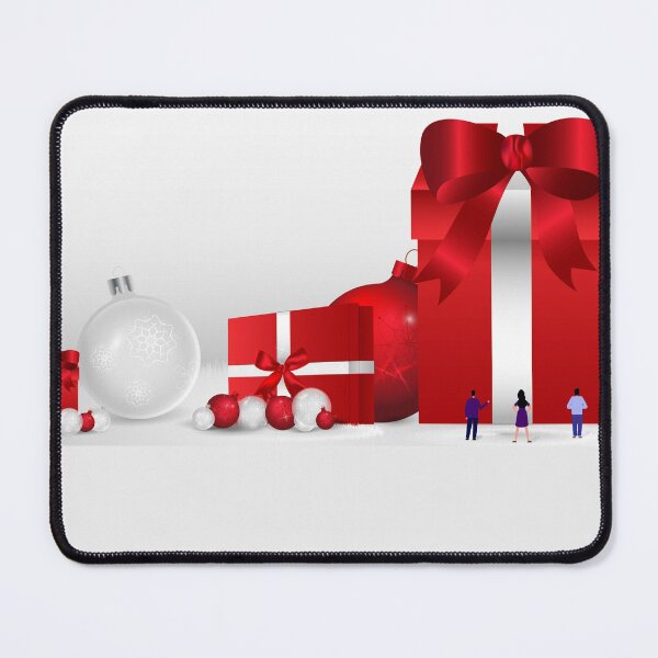 Item preview, new year decoration, gift card, big box with gifts and little people,team employees designed and sold by Lafubinaka.