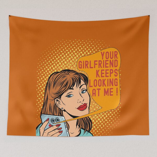 Item preview, Your Girlfriend Keeps Looking At Me Funny Retro Comic Style designed and sold by adamtepl.