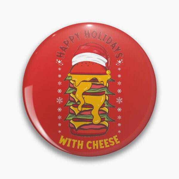 Item preview, Classy and Cute Xmas HAPPY HOLIDAY WITH CHEESE Tall Funny Red Christmas Cheeseburger Winter Holiday Design with Santa Hat and Snowflakes designed and sold by zenturtlemerch.