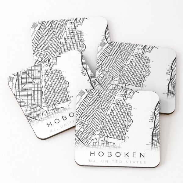 Item preview, Hoboken map minimalist in black and white designed and sold by DesireeVDA.