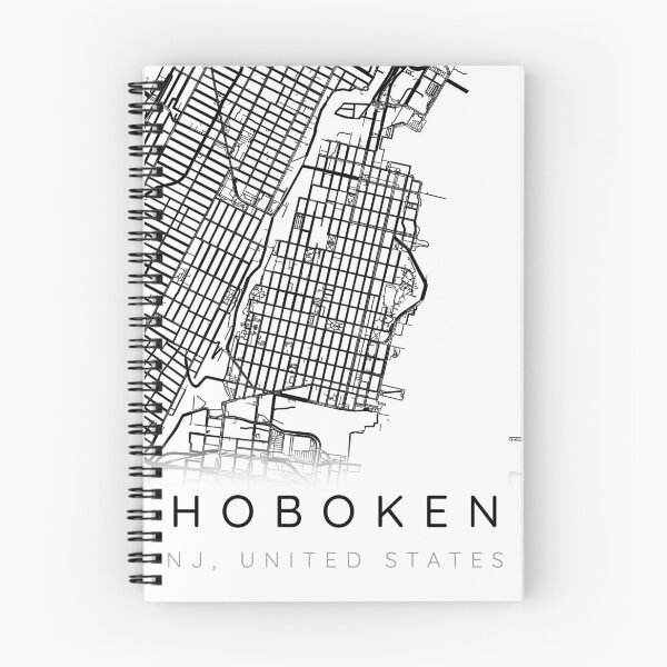 Item preview, Mapa de Hoboken minimalista en blanco y negro designed and sold by DesireeVDA.