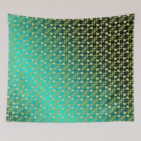 Item preview, Bluish Green Batik Contemporary Abstract Pattern Design designed and sold by my-green-gecko.