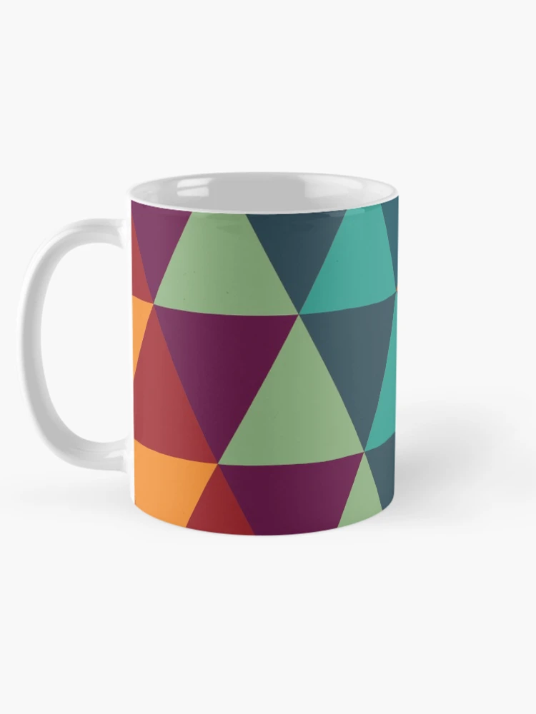 Thumbnail 5 of 6, Coffee Mug, Colorful Triangle Pattern designed and sold by FridPix.