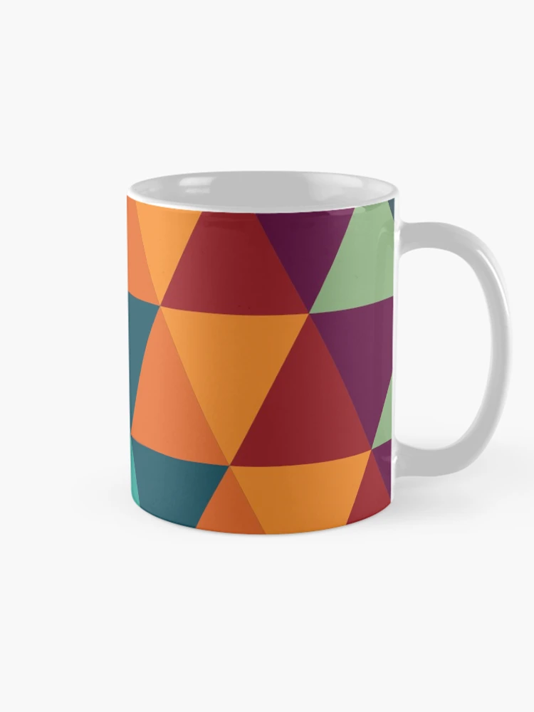 Thumbnail 3 of 6, Coffee Mug, Colorful Triangle Pattern designed and sold by FridPix.