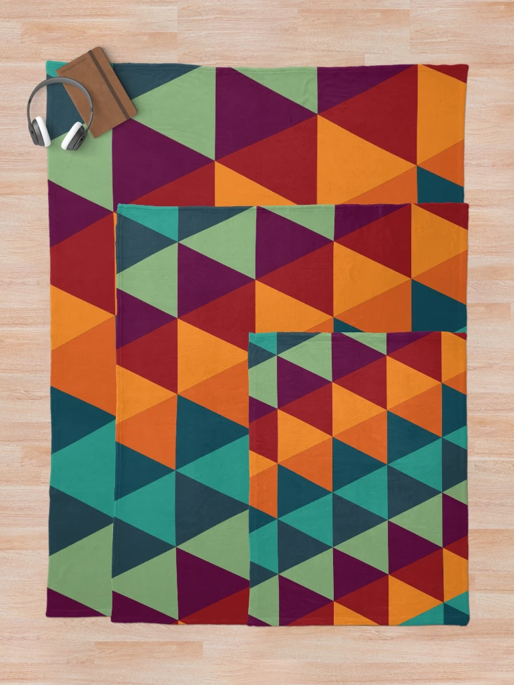 Thumbnail 5 of 6, Throw Blanket, Colorful Triangle Pattern designed and sold by FridPix.