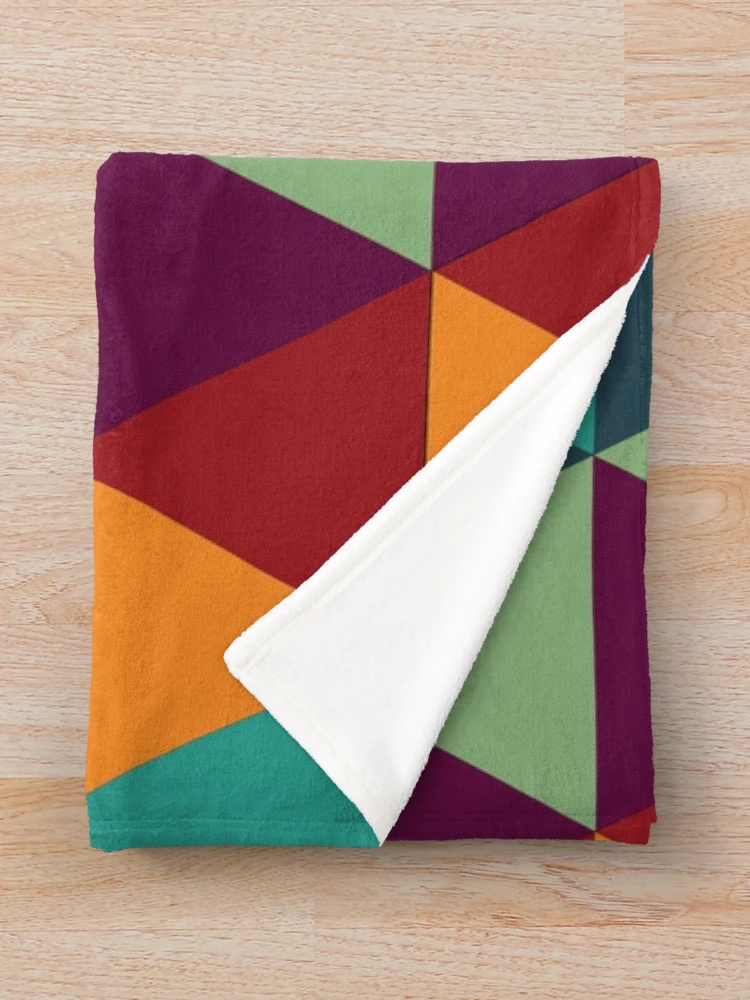 Thumbnail 3 of 6, Throw Blanket, Colorful Triangle Pattern designed and sold by FridPix.