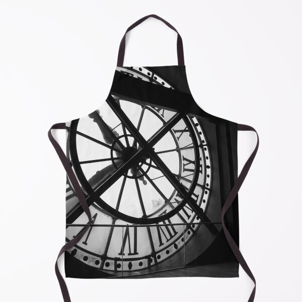 Item preview, Reloj gigante en blanco y negro en la antigua estación de tren del Museo D'Orsay en París, Francia designed and sold by cinemadnesshirt.