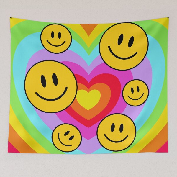 Item preview, Rainbow Groovy Hearts Smileys designed and sold by cannevas.