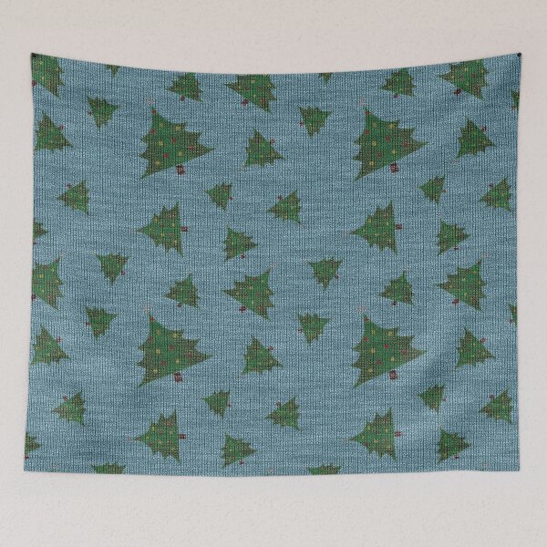 Item preview, Aqua Green Christmas Tree Knitted Woollen Texture designed and sold by James-Cole.