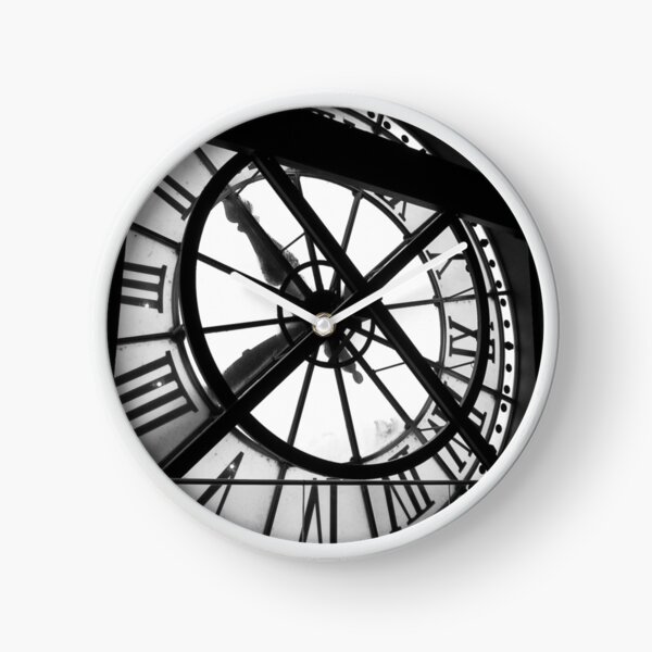 Item preview, Black and white giant clock at former train station D'Orsay Museum in Paris, France designed and sold by cinemadnesshirt.