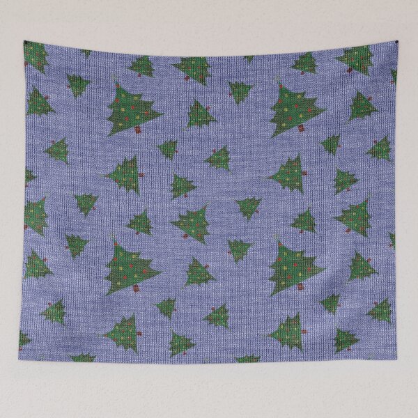 Item preview, Blue Green Christmas Tree Knitted Woollen Texture designed and sold by James-Cole.
