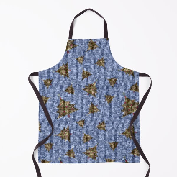 Item preview, Blue Mustard Yellow Christmas Tree Knitted Woollen Texture designed and sold by James-Cole.