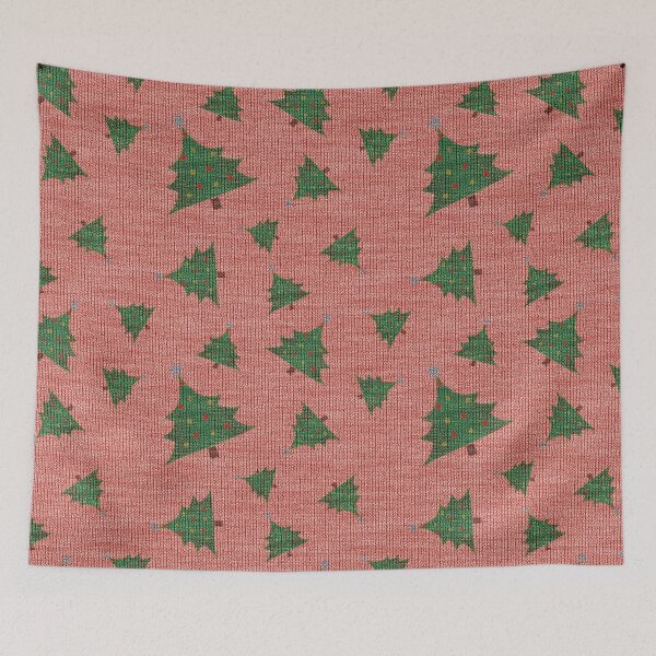 Item preview, Bright Red Green Christmas Tree Knitted Woollen Texture designed and sold by James-Cole.