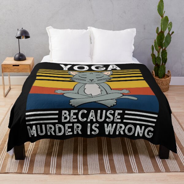 Item preview, Because Murder Is Wrongg Funny Catt Yoga designed and sold by MichelleMedin.