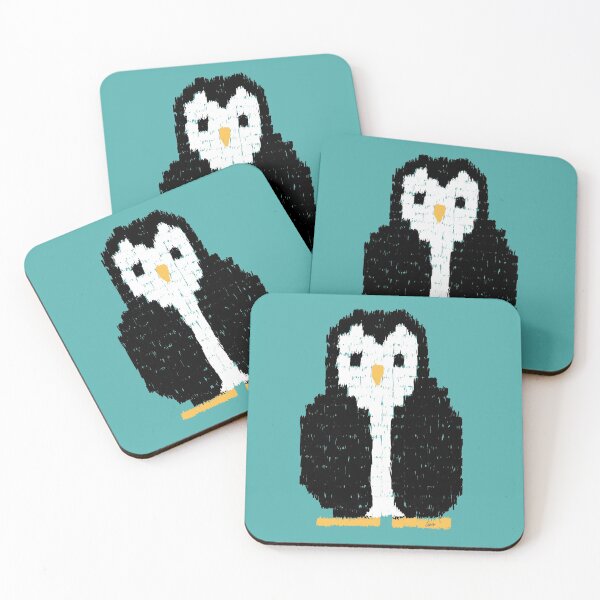 Item preview, Checkered penguin blue / green background designed and sold by MentaLee.