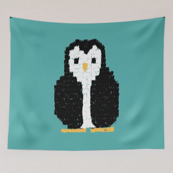 Item preview, Checkered penguin blue / green background designed and sold by MentaLee.