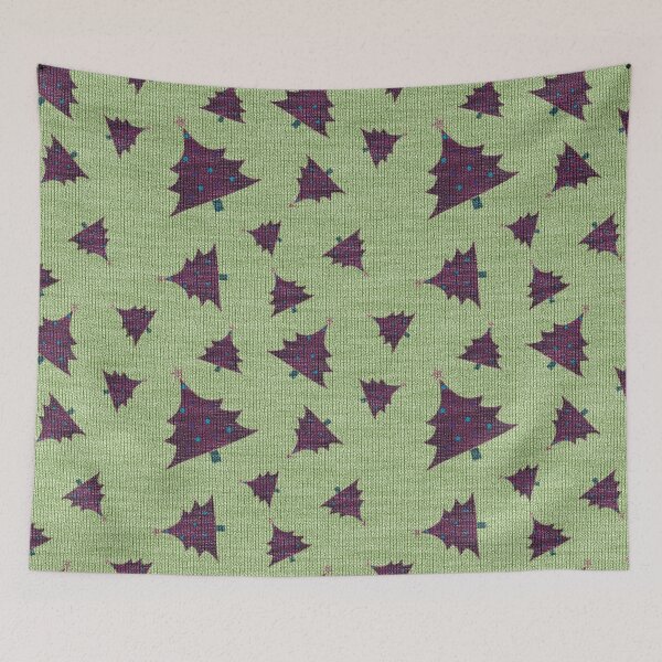 Item preview, Green Purple Christmas Tree Knitted Woollen Texture designed and sold by James-Cole.