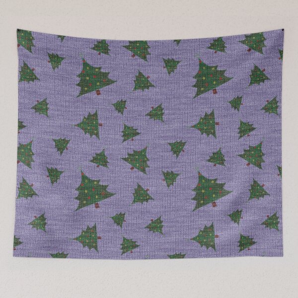 Item preview, Lavender Lilac Green Christmas Tree Knitted Woollen Texture designed and sold by James-Cole.