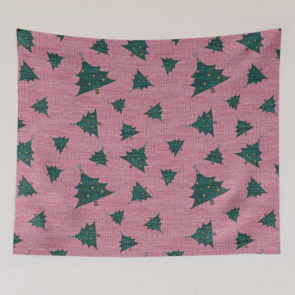 Item preview, Pink Aqua Green Christmas Tree Knitted Woollen Texture designed and sold by James-Cole.