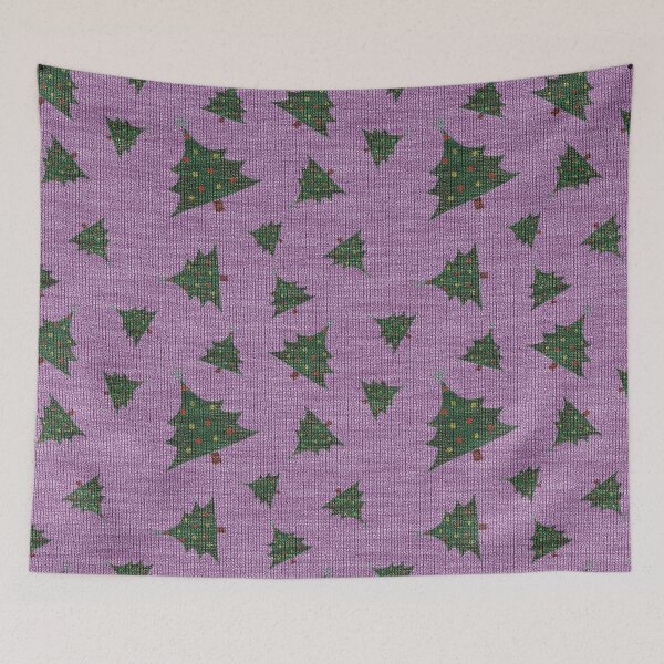 Item preview, Pinky Purple Green Christmas Tree Knitted Woollen Texture designed and sold by James-Cole.