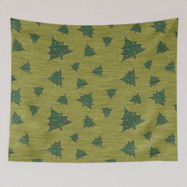 Item preview, Yellow Green Christmas Tree Knitted Woollen Texture designed and sold by James-Cole.