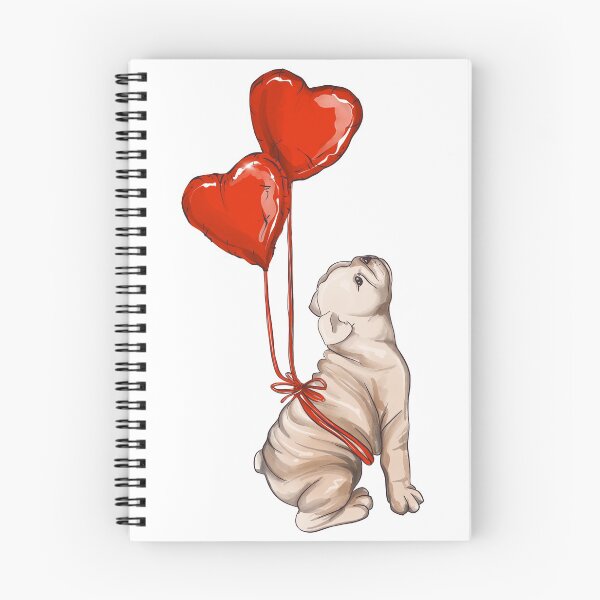 Item preview, Pug love red balloons Valentines day  designed and sold by Milatoo.